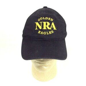 Golden NRA Eagles Black Baseball Cap Adjustable Strap Cotton Unisex Hat